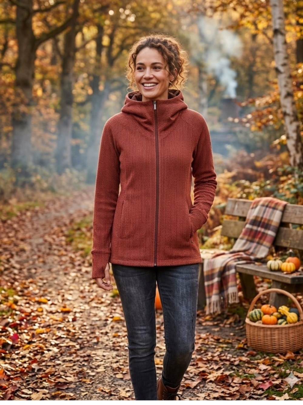 Bench Zio Up Fleece Jacket Burnt Orange
Funnel Hood Sm